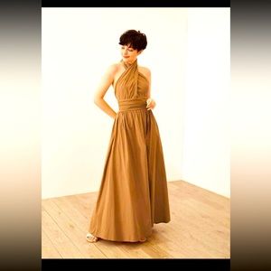 Khaki Halter Maxi Dress - Size L